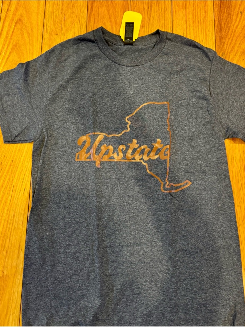 Gildan Heather Navy Tee with Brown Upstate Graphic